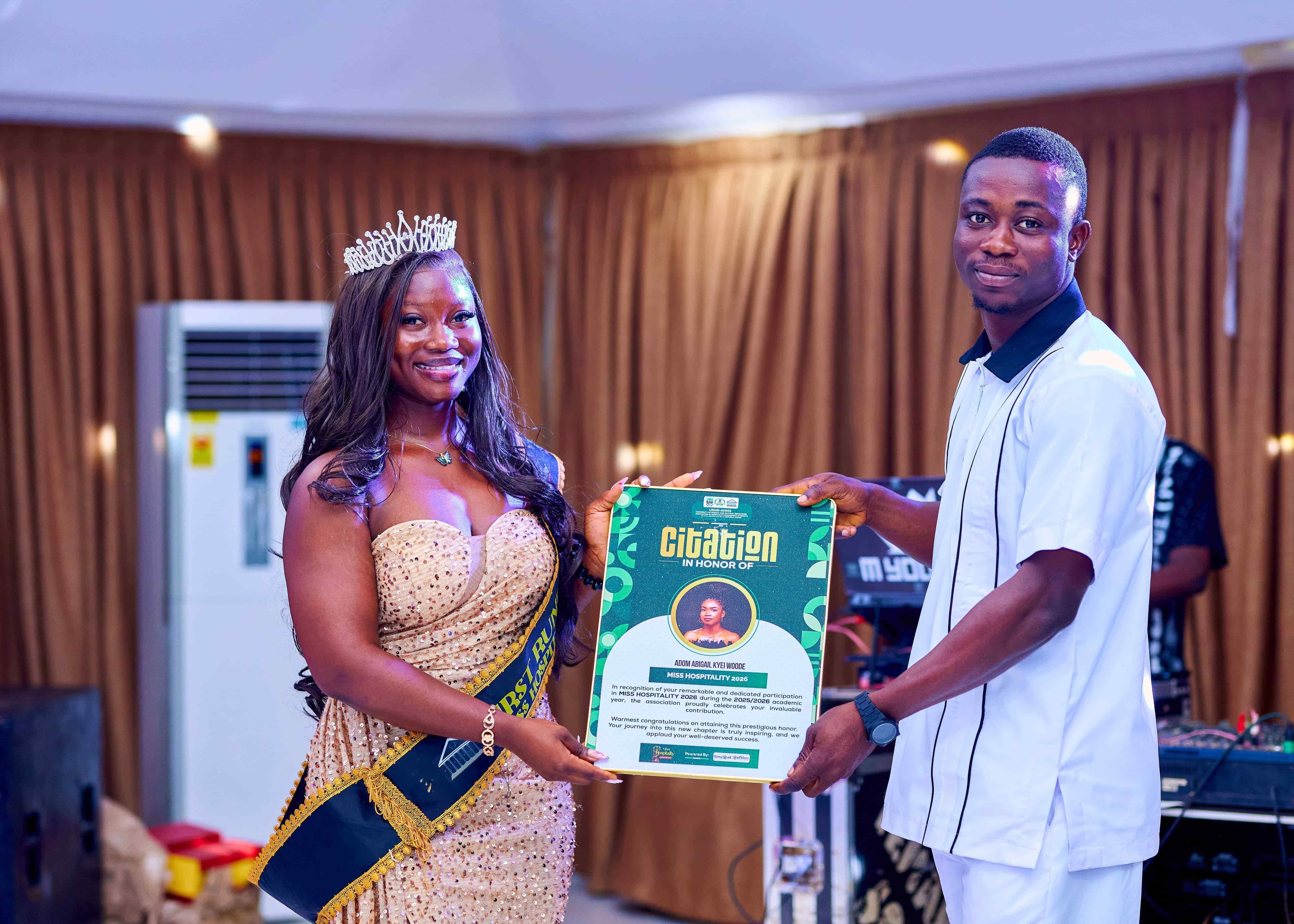 University students celebrating at a campus awards night