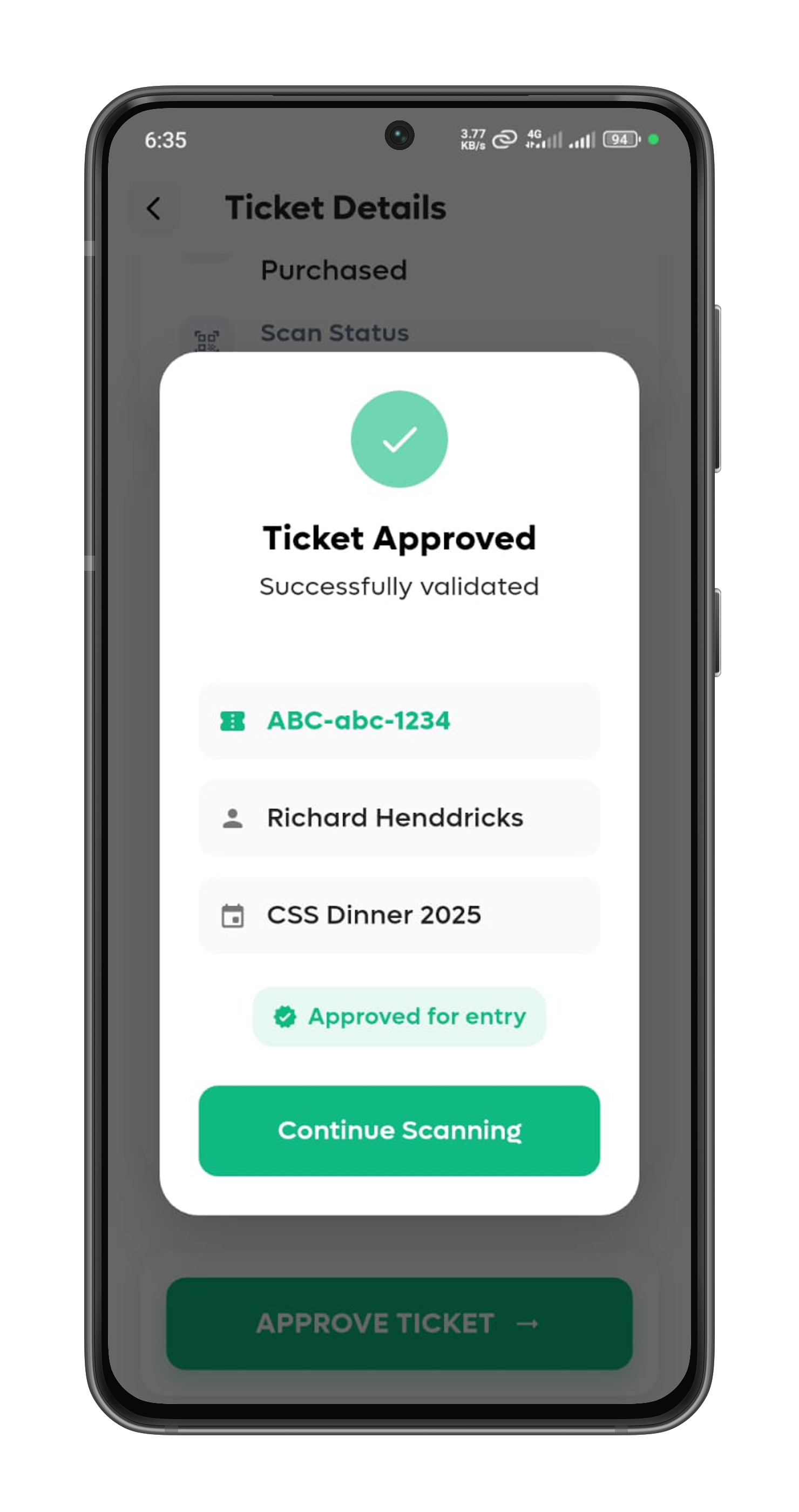 Approved Tickets